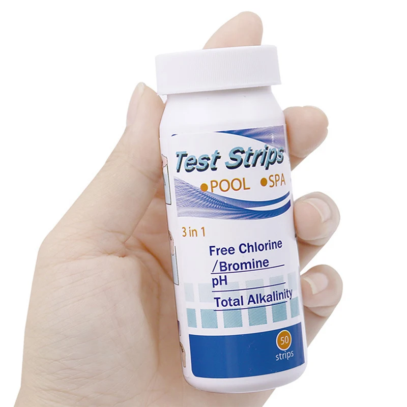 50pcs Chlorine PH Test Strips SPA Swimming Pool Water Tester Paper Residual Chlorine PH Value Alkalinity Hardness Test Strip