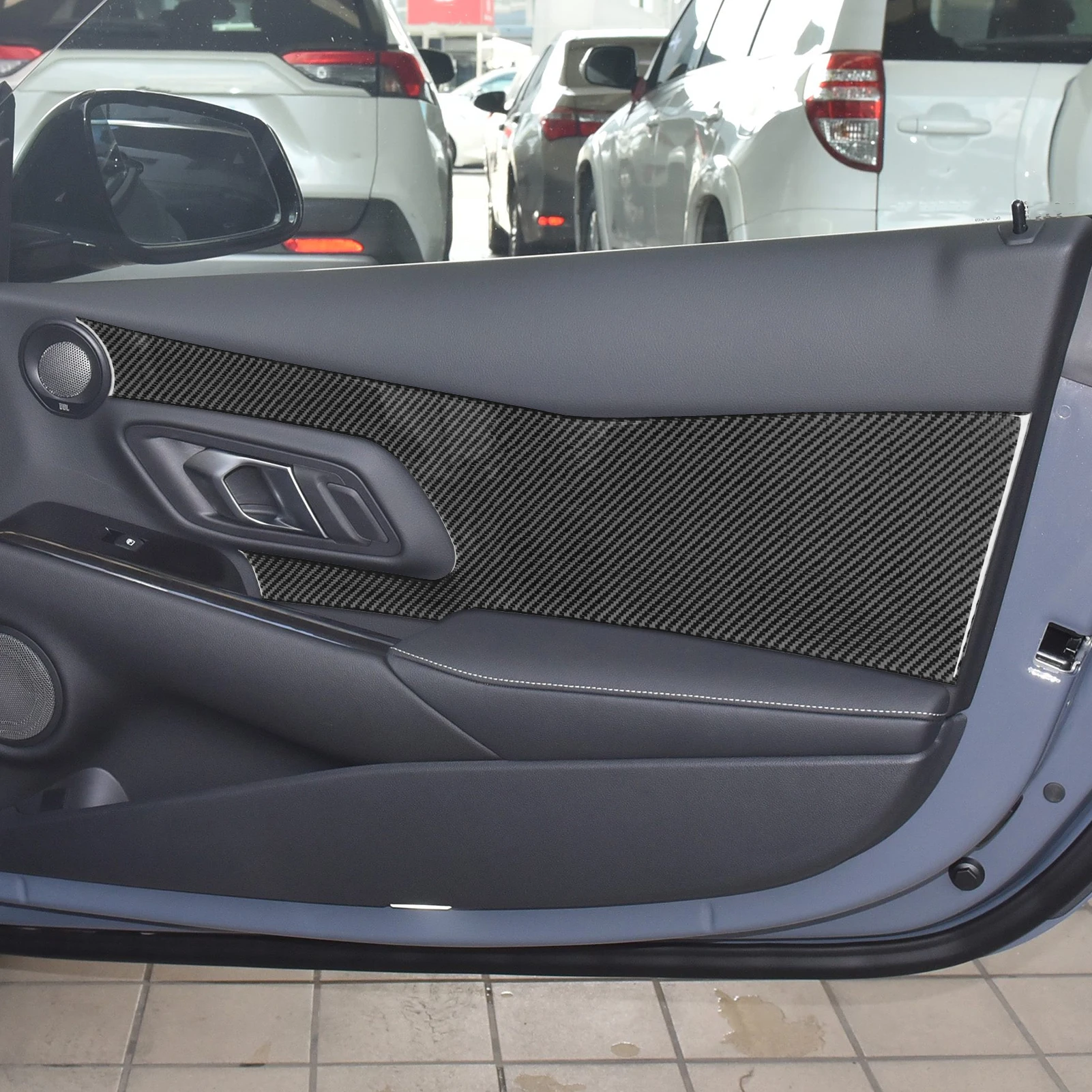 For Toyota Supra A90 2019 2020 2021 2022 Carbon Fiber Inner Door Panel Protector Cover Trim Car Interior Accessories Sticker view 2