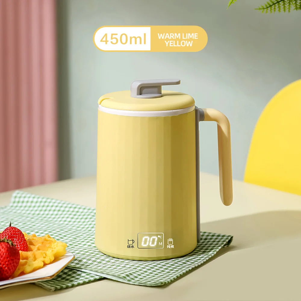 Copo elétrico portátil de água quente, Chaleira fervente, Copo Multifuncional, 450ml, 300W