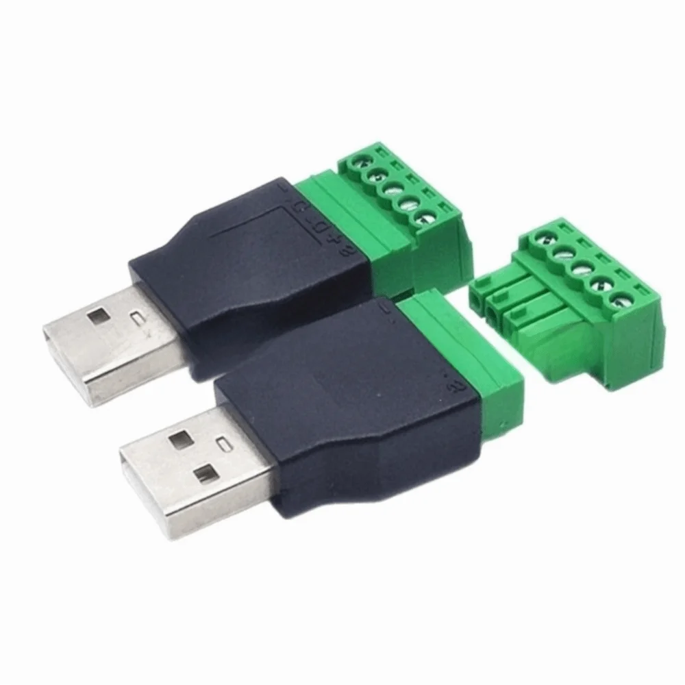 With 5 Pin Screw USB Connector Type a Male/Female 5 Pin USB Plug Solderless With Shield 5 Pin Screw Terminal Mobile Phone