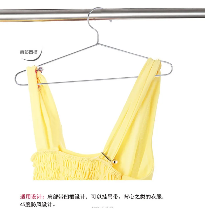 10pcs/lot 42cm Stainless Steel Strong Metal Wire Hangers, Coat Hanger, Standard Suit Hangers, Clothes Hanger