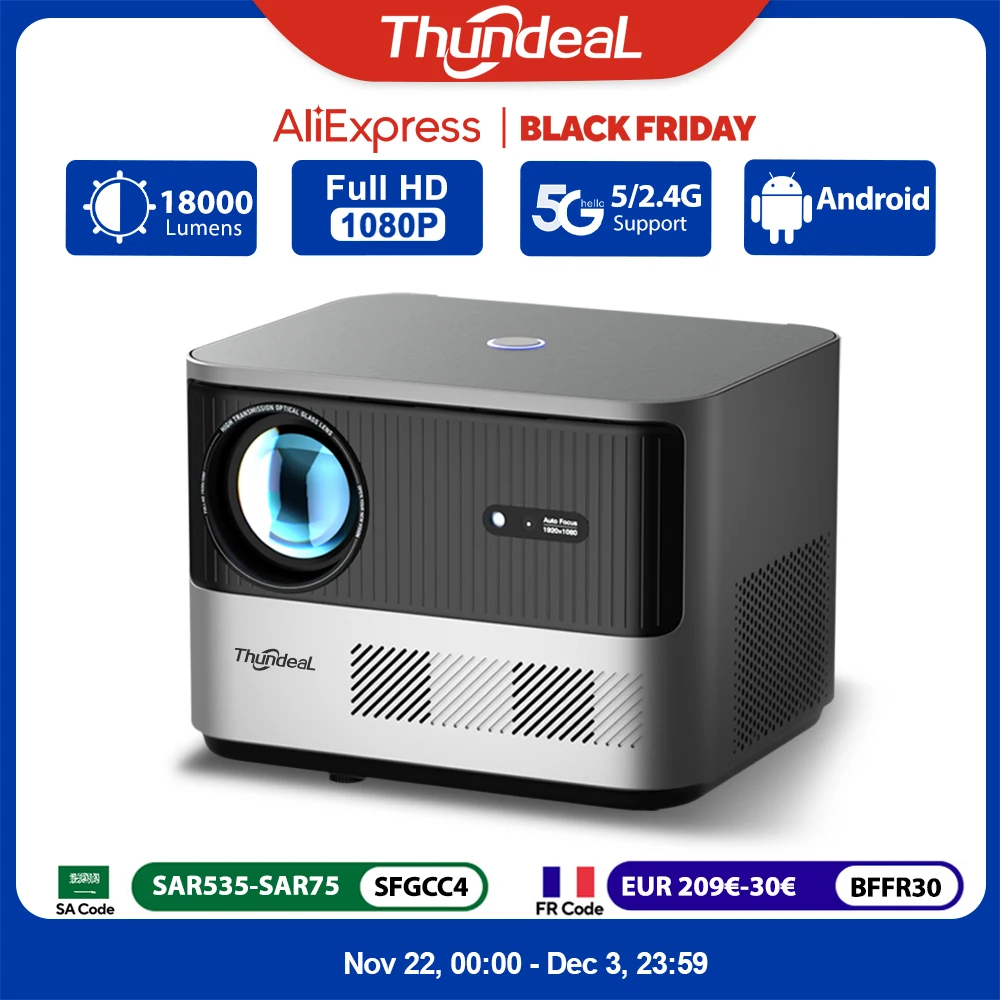 ThundeaL TDA6 Full HD 1080P Projector 4K Video 5G WiFi Android Projector FHD TDA6W Home Theater 3D Smart Phone Portable Beamer