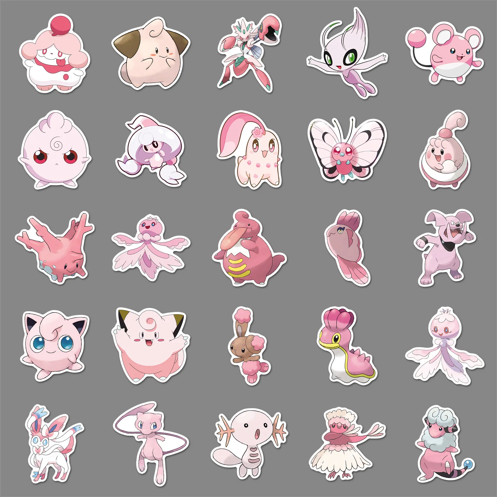 50 قطعة الكرتون بوكيمون الوردي لطيف Jigglypuff ملصق الإبداعية قلم رصاص ذاتي الصنع صندوق القصاصات مذكرات الغيتار ملصق مضاد للمياه الكتابة على الجدران