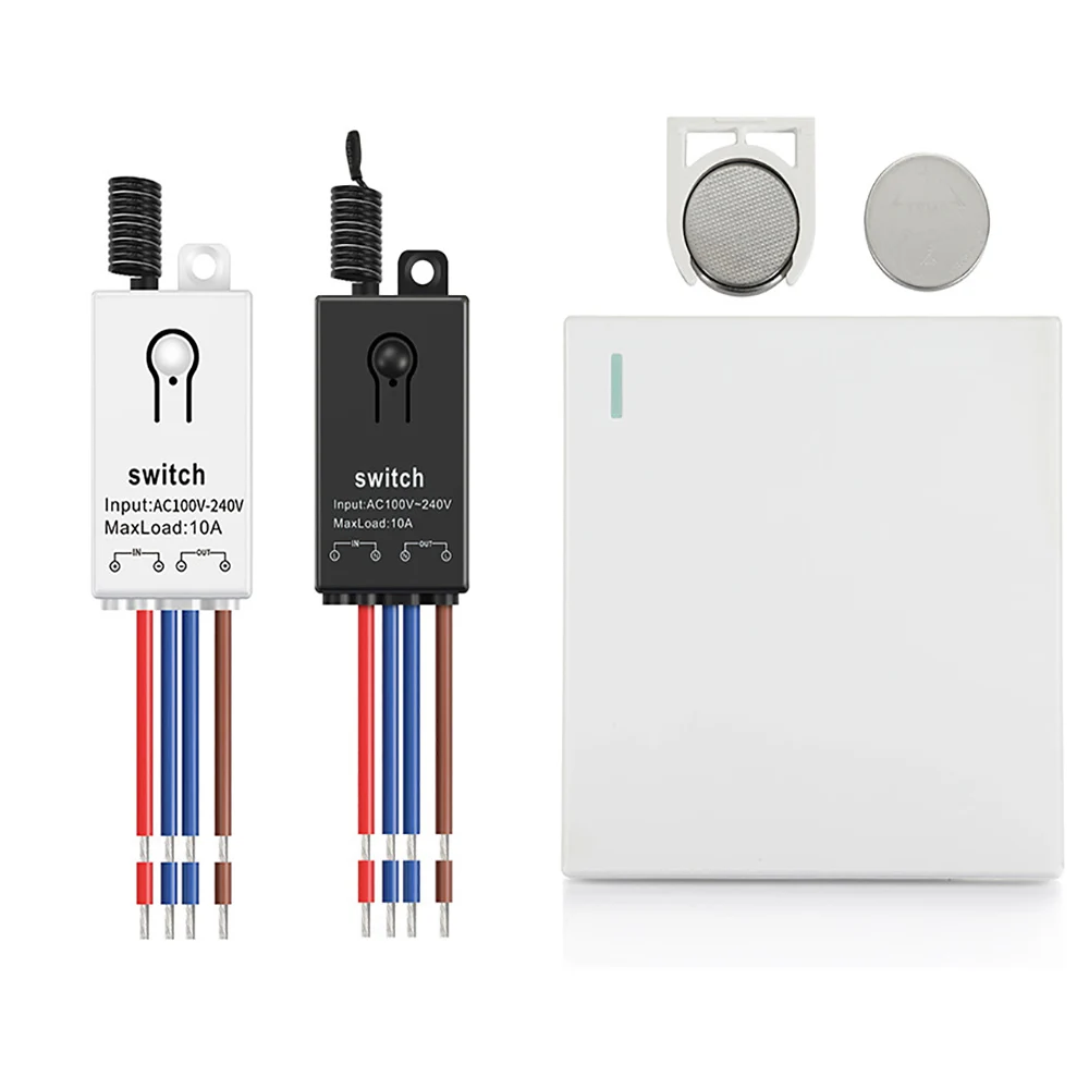 

AC100V-240V 10A remote intelligent wiring free switch water pump light fixture, free to stick wireless switch panel 2000W