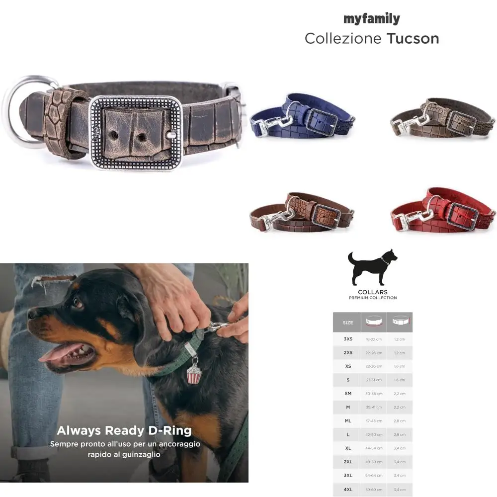 

Genuine Italian Leather Dog Collar with Antique Silver Finish - Comfortable, Durable Handcrafted for Your Pet