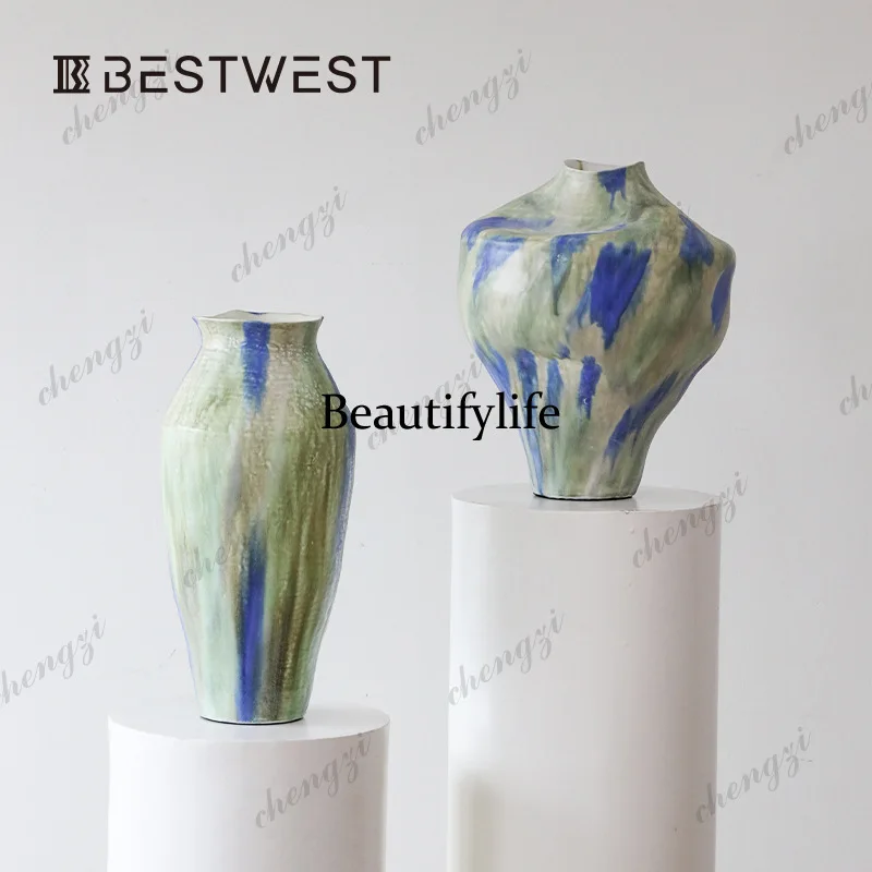A95 vase Jingdezhen ceramic ornament flower arrangement ceramic pot light luxury