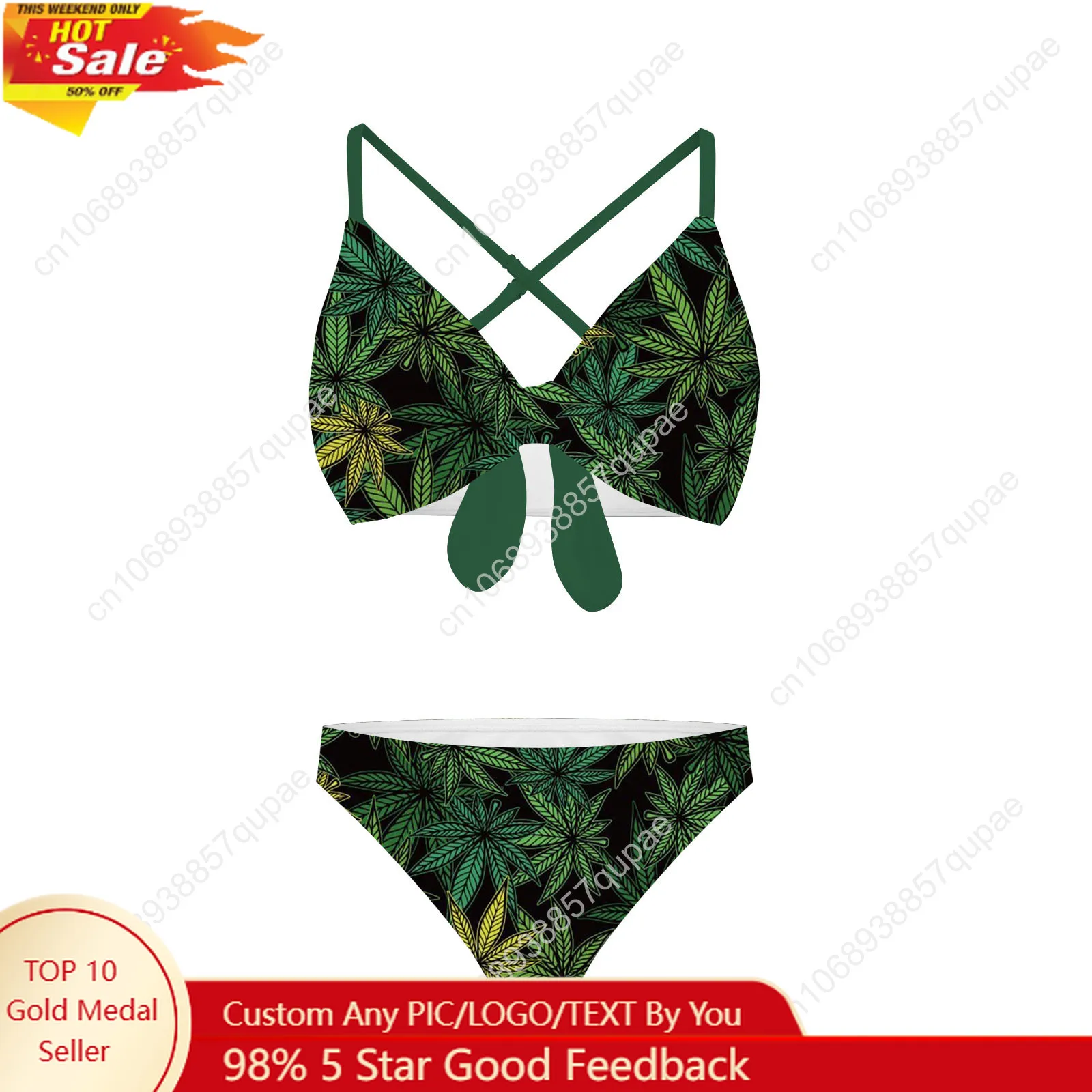 

Leaf Weed Rasta MarijuanaЖелто-зеленые костюмы с перекрестными ремешками и подтяжками Купальники женские бикини Вечеринка у бассейна Пляжные купальники Пляжная одежда