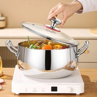 Thickened food-grade 316 stainless steel soup pot uncoated large capacity induction cooker cooking household porridge pots