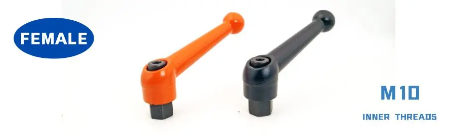 M10 Black Orange Solid Adjustable Handle Clamping Tension Lever Arm
