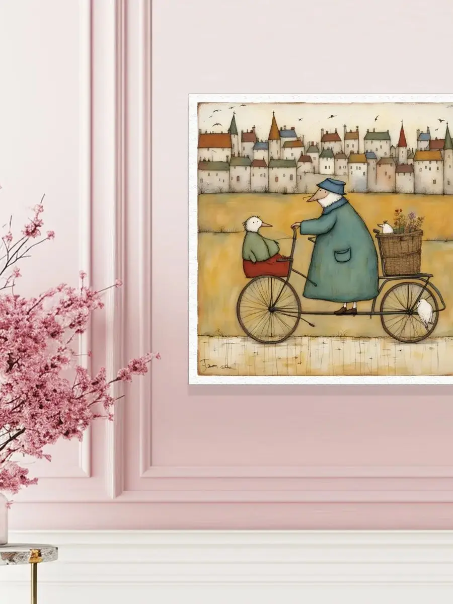 Kreuzstich-Stickset Wohnzimmer Schlafzimmer Heimwanddekoration Gemälde kleiner Vogel auf einem Wagen 40x40cm – Detail 1