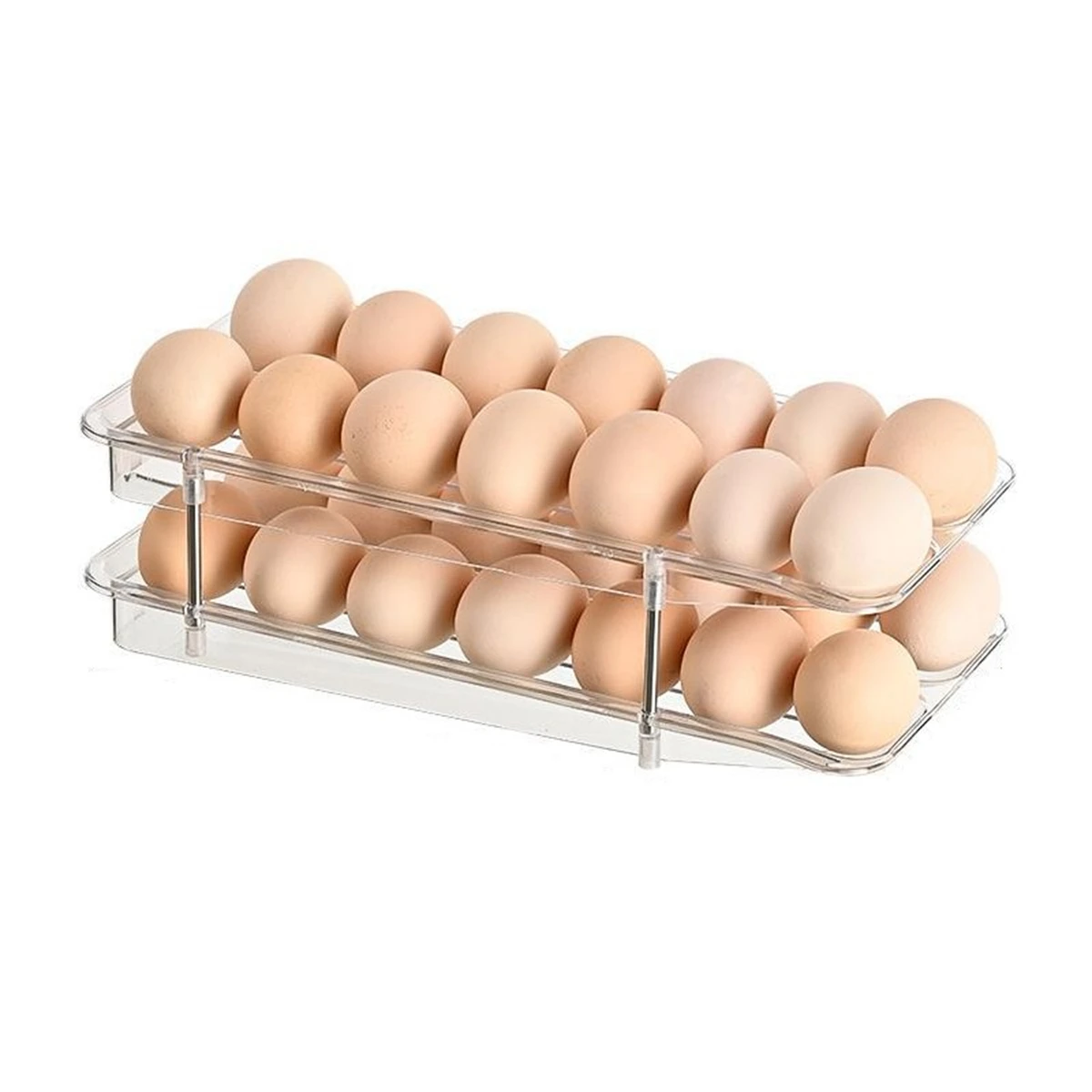 

Egg Organizer with Auto Rolling Mechanism for Easy Access and Freshness Preservation Compact Storage for 12 14 Eggs