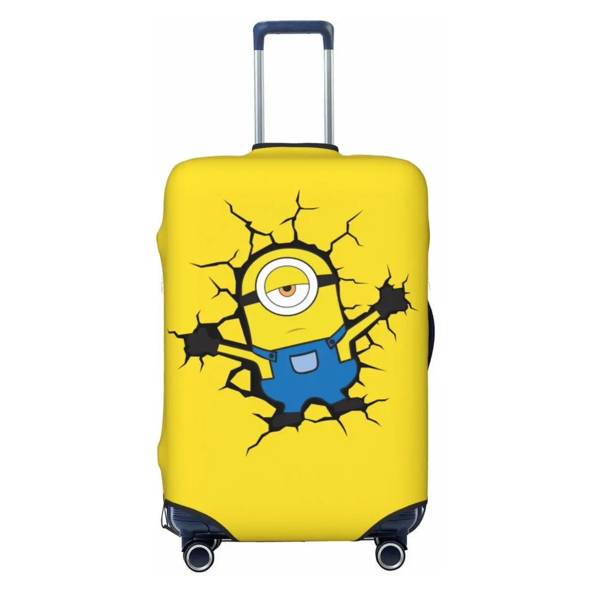 

Custom Yellow Man Broke The Wall Luggage Cover Protector Cute Travel Suitcase Covers for 18-32 Inch