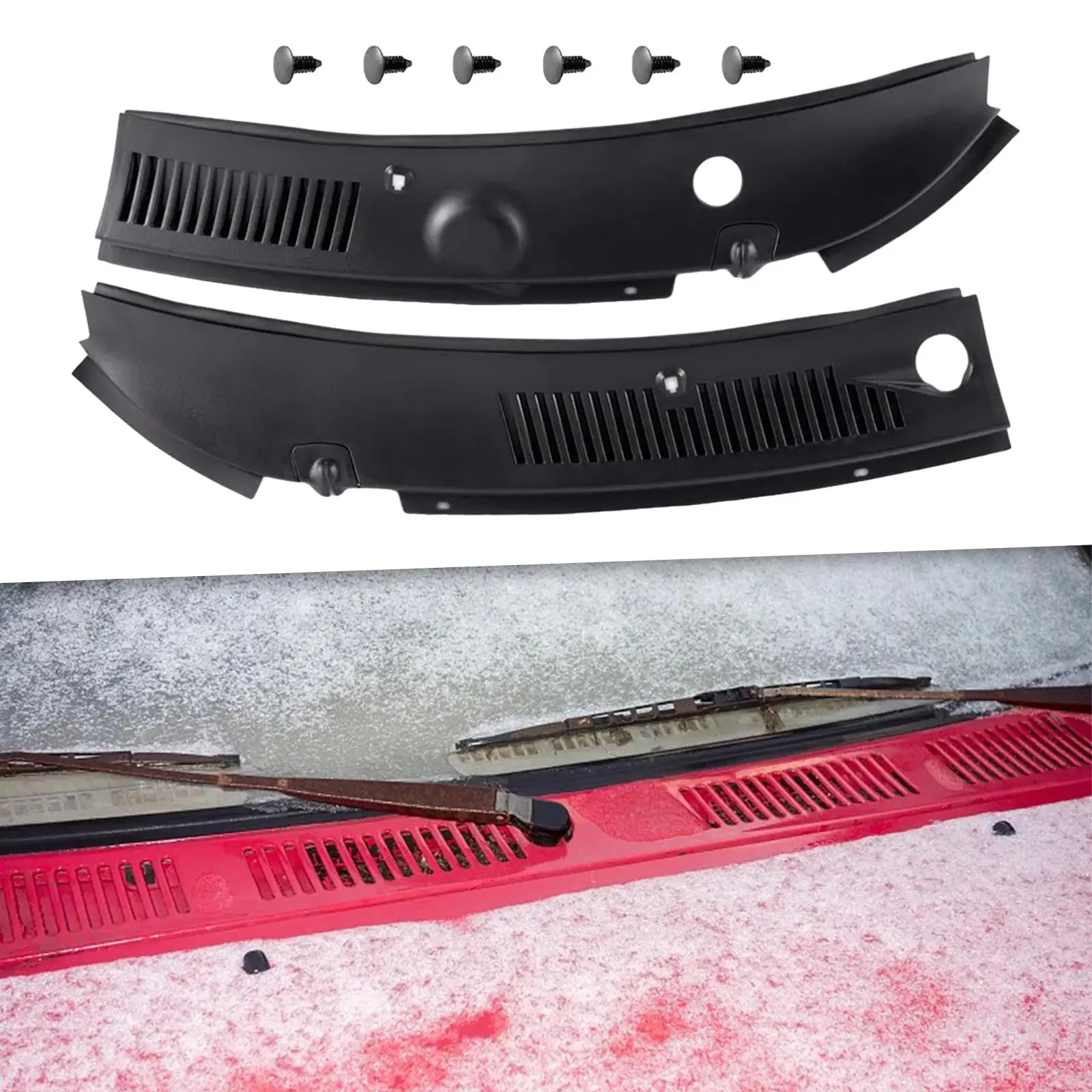 2x Wiper Cowl Grille 3R3Z6302228AAA Car Accessories Sturdy Easy to Install Windshield Cowl Cover for Ford Mustang 1999-2004