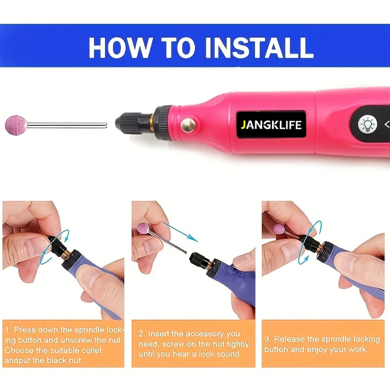 JANGKLIFE USB Cordless Rotary Tool Kit Woodworking Engraving Pen DIY For Jewelry Metal Glass Mini Wireless Drill