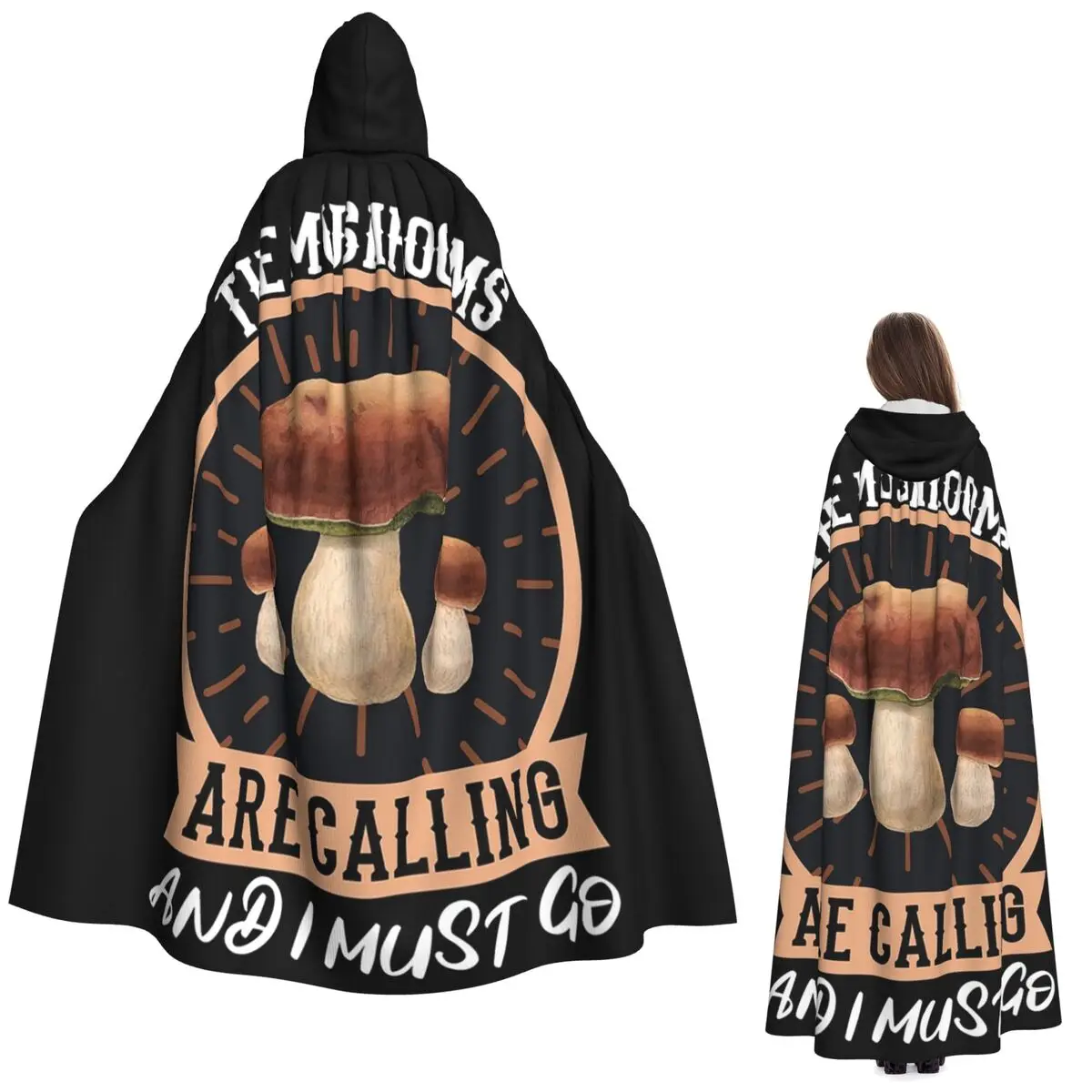 جمع الفطر منتقي الفطر الخنازير طويل مقنع عباءة الساحرة القرون الوسطى زي تأثيري كيب هالوين مصاص دماء للجنسين