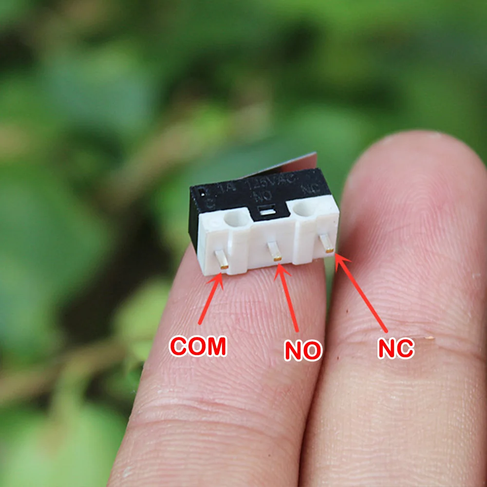 10PCS Mini Micro Limit Switch NO NC 3 Pins PCB Terminals 1A 125V Button Switch Small Snap Action Push Microswitches