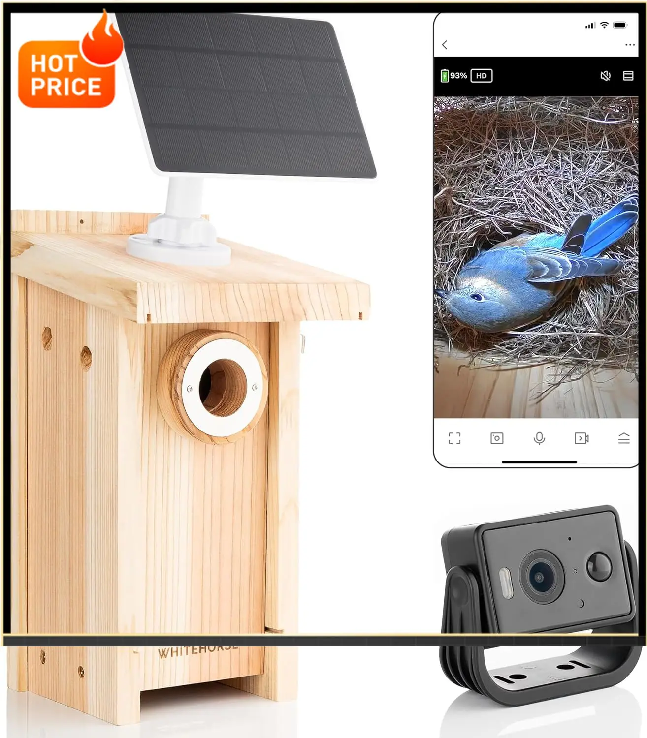 

Бестселлер: Домик для птиц с камерой - беспроводной, на солнечной энергии - делайте фото и видео с телефона (бесплатное приложение) - получайте уведомления о событиях