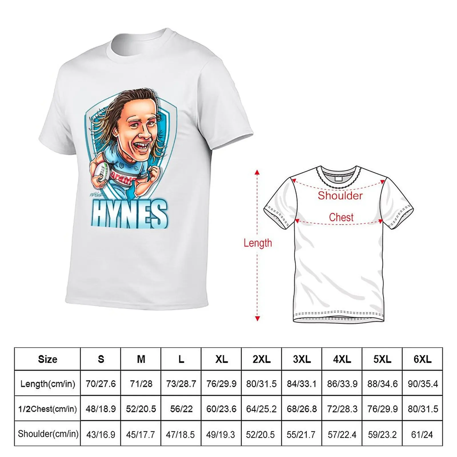 Nicho Hynes cartoon - Cronulla - NRL T-shirt summer clothes shirts graphic tees mens workout shirts