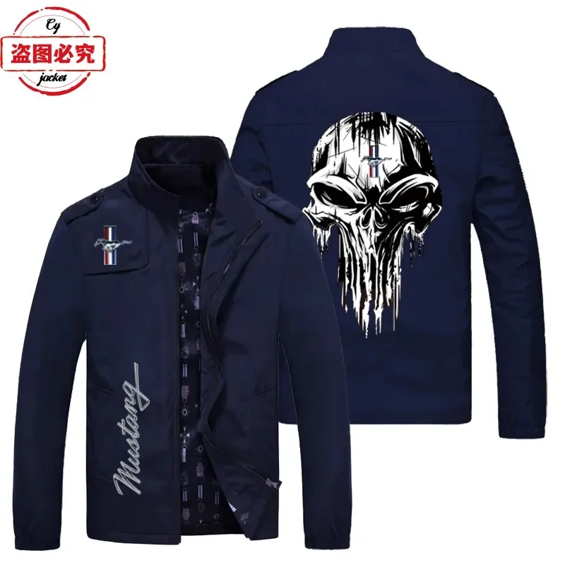 Ford Mustang racing logo jacket loose long-sleeved top fashion casual tooling spring and autumn men's jacket team uniform