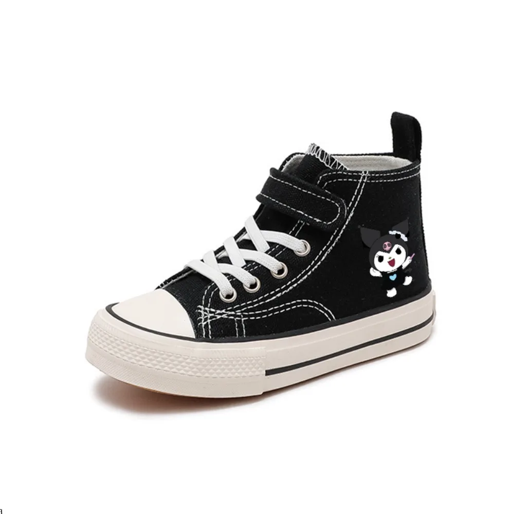 Kuromi Canvas Cartoon Tennis Shoes Girl Kid comodo Disney High-top Casual comfort Shoes bambini Print Boy Sport Girl