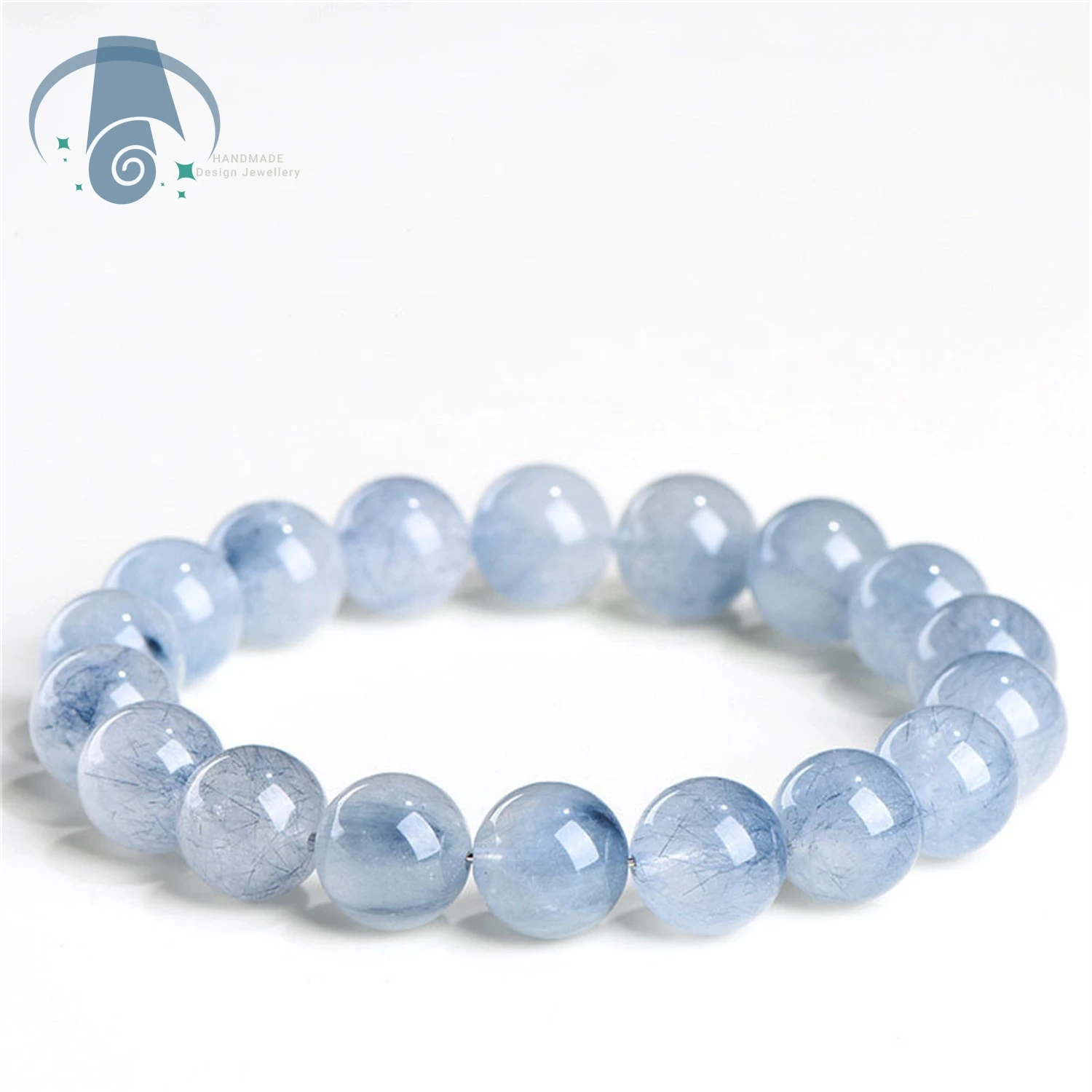 

Natural Blue Rabbit Hair Crystal Loose Beads Round Bead Bracelet Healing Chakra Jewelry For Women Men Gift Idea High Quality Gem