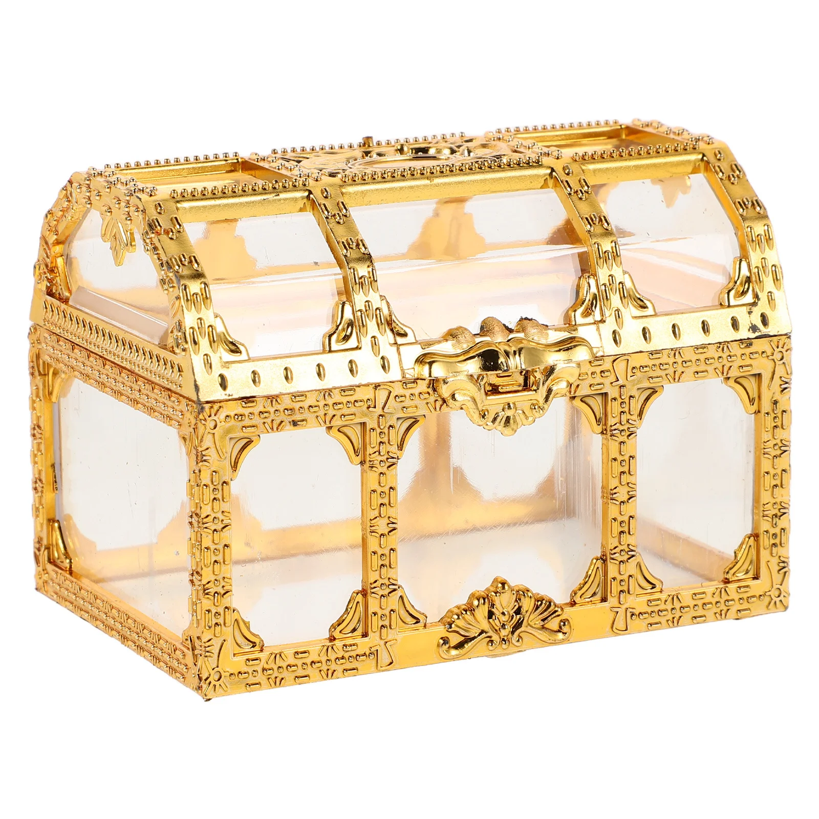 

Clear Golden Treasure Chest Candy Storage Box Small Decorative Container for Wedding Party Favor Candy Boxes Small Treasure Box