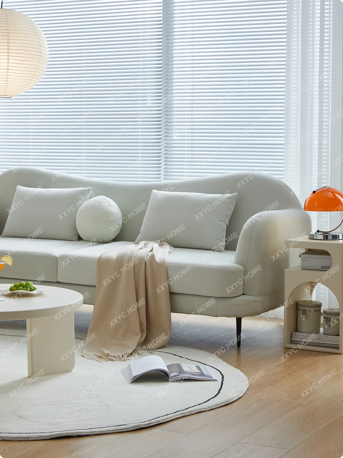 L Sofa Living Room Straight Row Leisure Three-Seat Apartment Small Sofa
