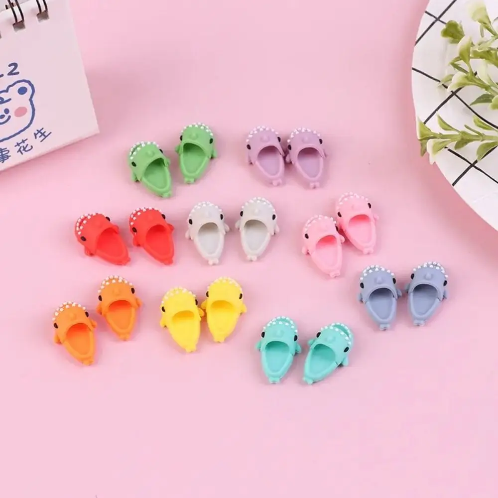 Cute Doll Shoes Shark Slippers For Ob11 Doll Blyth Doll 1/12 Bjd Doll Mini Summer Shoes DIY Accessories Toys Girls Gift