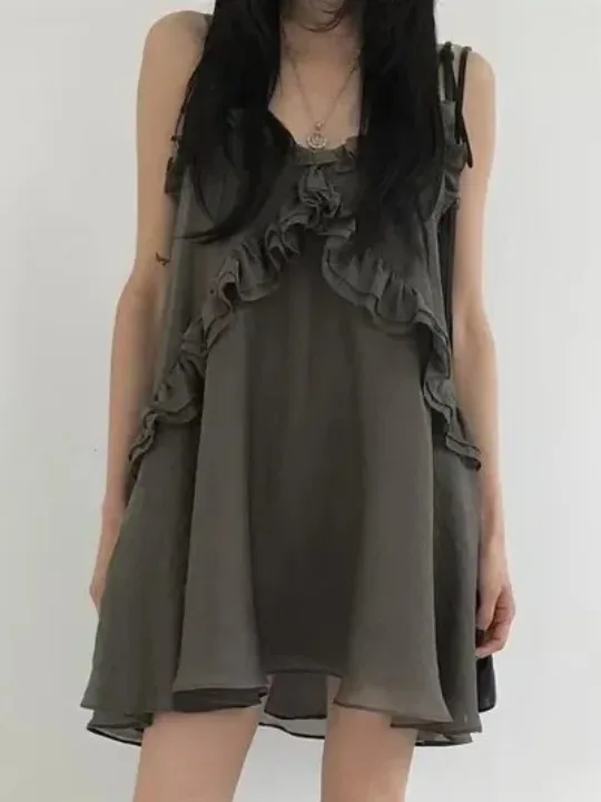 

Summer 2025 Korean Sle Sweet Lace Trim Strap Vest Women's Design Sensual Svel Top Small ence Faionable