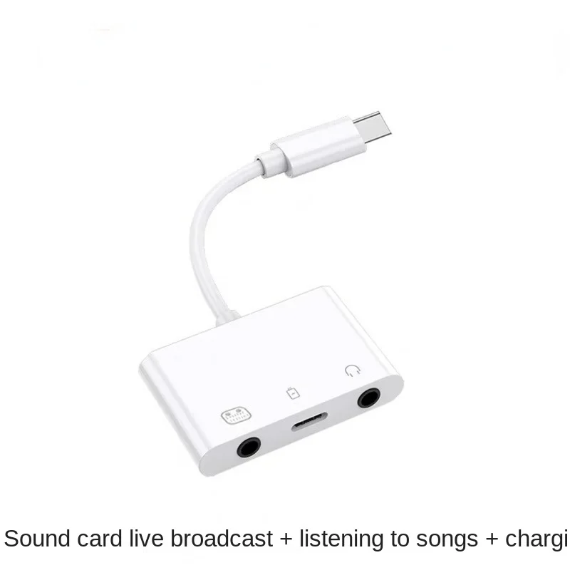 Live No. 1 Mobile Phone Converter Headset Adapter Three-in-one Mobile Phone Sound Card Live Sound Card Adapter