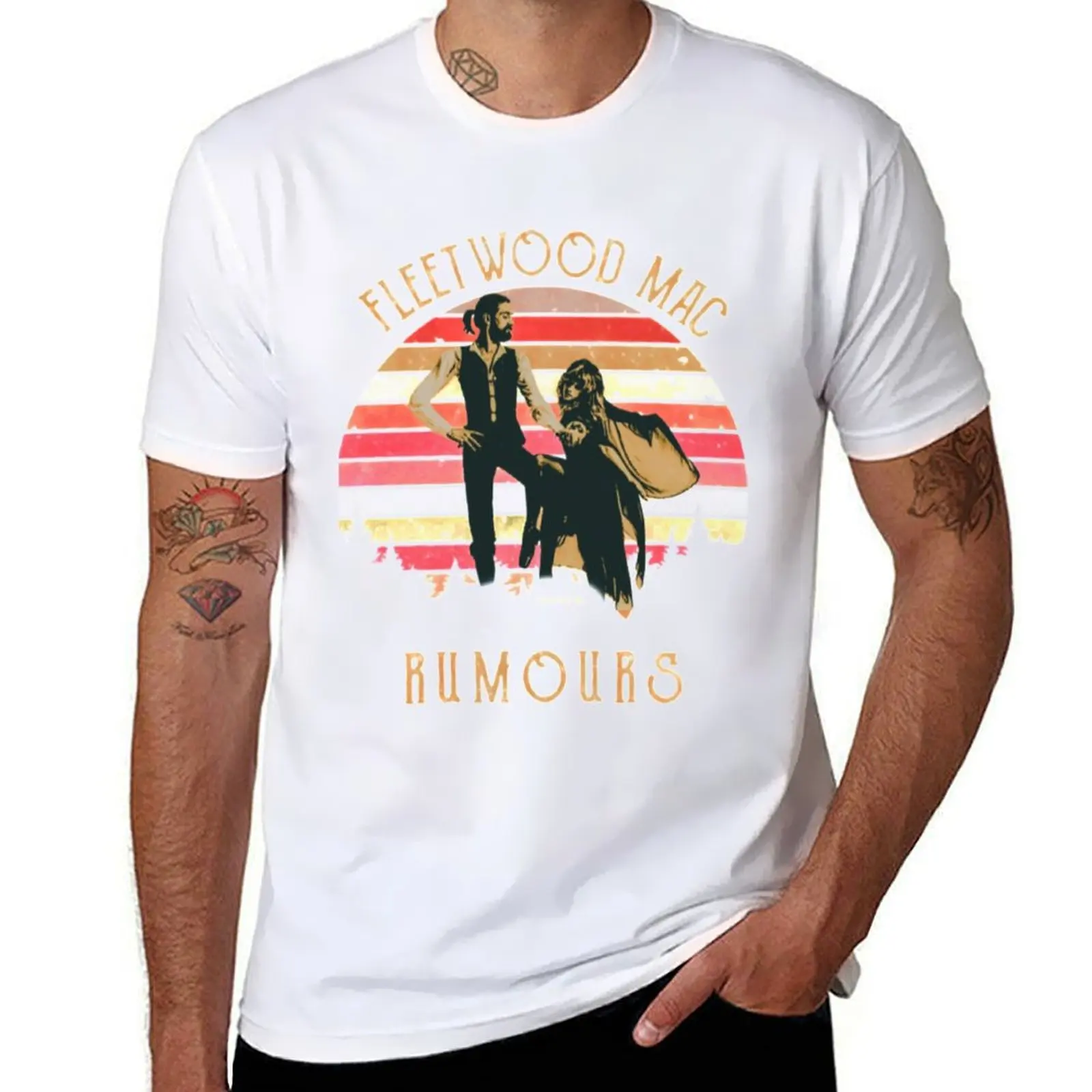

Винтажная футболка Stevie-Nicks Rock Band Rumours, мужская футболка, летняя мужская футболка с рисунком, футболка