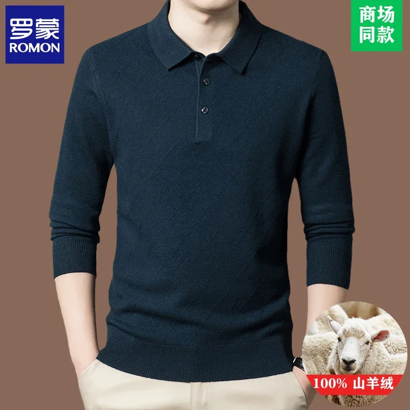 Sweaters for Men 100% Cashmere Men Polo Shirt Men Loose Casual Winter Thickened Lapel Sweater New in Sweaters Men Ropa De Hombre