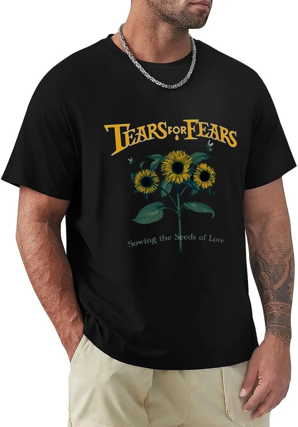 

Tears Rock for Music Fears Band T Shirt Mens Breathable Crew Neck Tee Loose Short Sleeve Tee