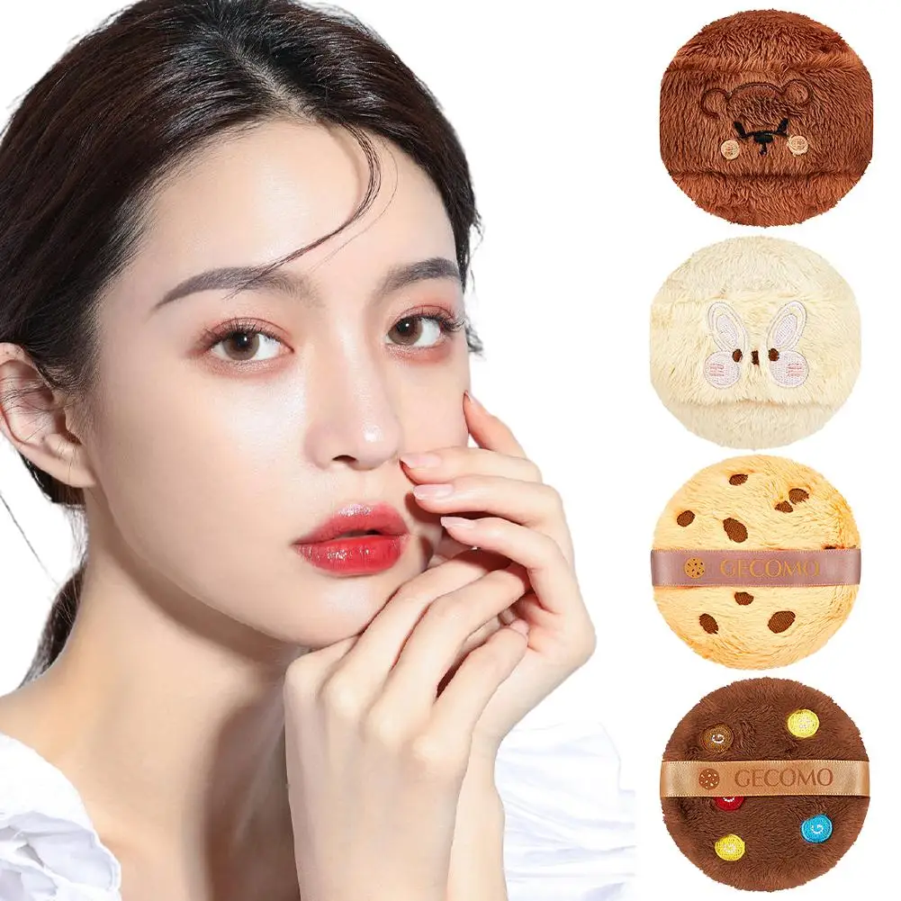 Kleine Beer Make-up Bladerdeeg Gezichtspoeder Spons Zacht Fluweel Cosmetica Bladerdeeg Mixer Koekjesvorm Foundation Make-up Spons Beauty Tool