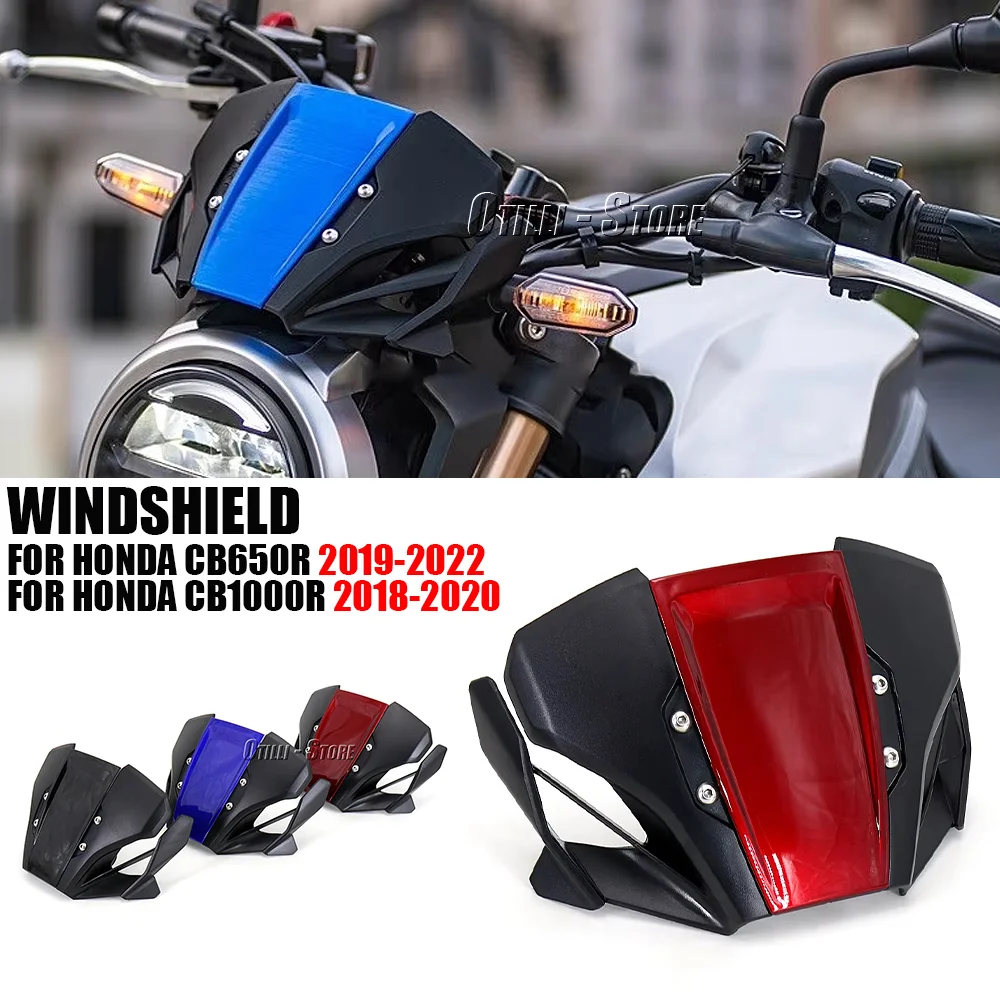 

New Motorcycle Windshield Windscreen Visor Wind Screen Deflector Kit For Honda CB 650 1000 R CB650R 2019-2022 CB1000R 2018-2020