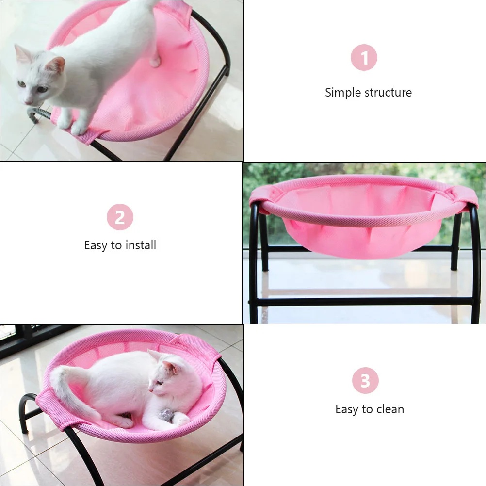 

Cat Hammock Breathable Mesh Elevated Pet Sleeping Cot For Cats Small Dogs Wear-Resistant Comfortable Summer Cooling Nest