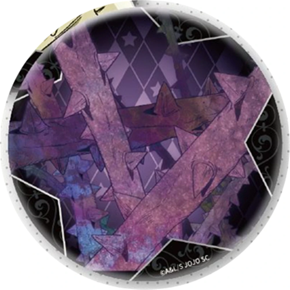 58 مللي متر أنيمي جوجو مغامرة غريبة ستاردست الصليبيين الناسك الأرجواني تأثيري زي شارة دبوس SPTE صفيح بروش الدعامة جيلف #4