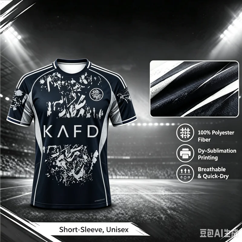 26-27 Neues Al Nassr Niche Fan Maßgeschneidertes Freizeit-Sport-T-Shirt mit Schnelltrocknung und Atmungsaktivität, 3D-Druck, für Familie und Kinder – Detail 2