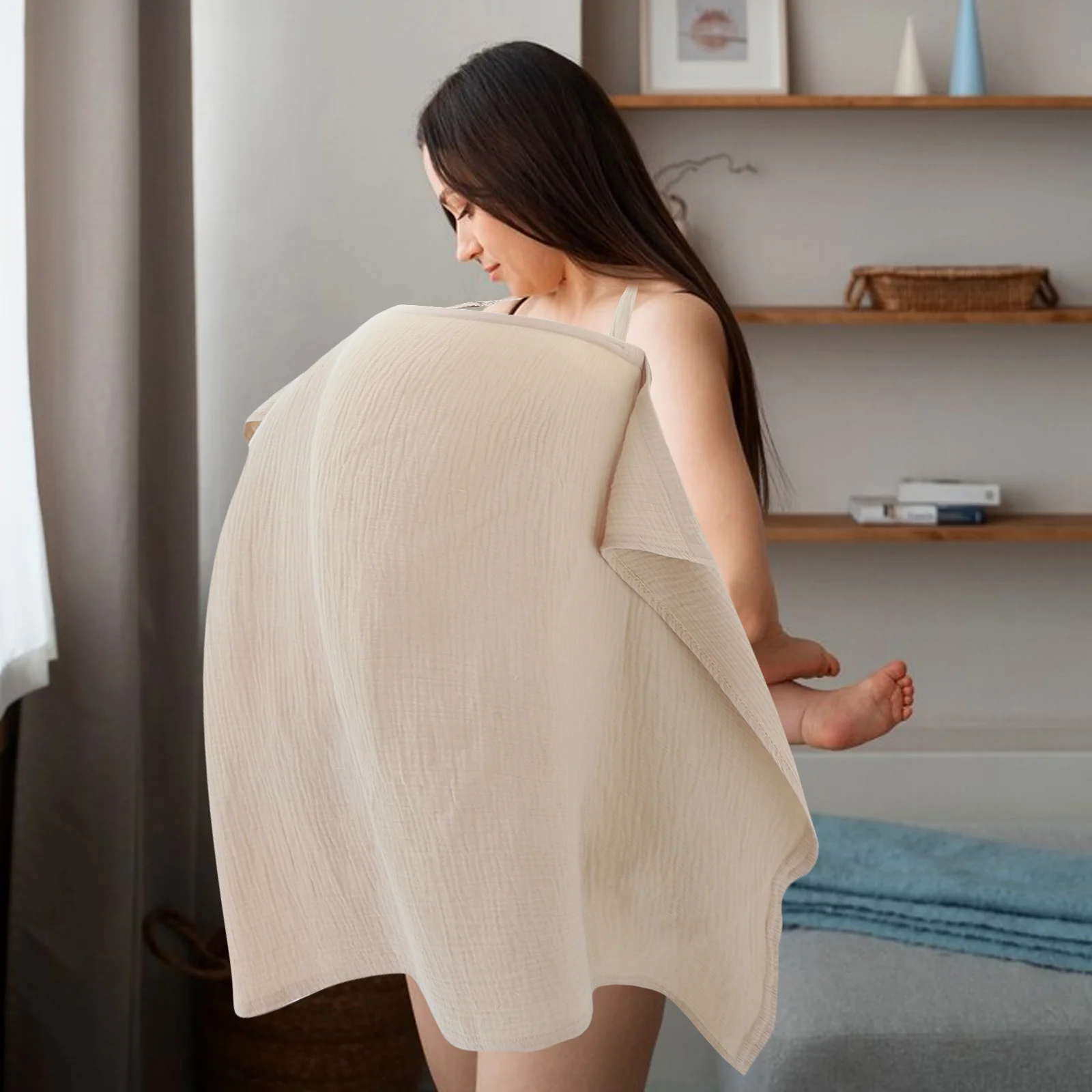 

Breathable Nursing Cover Adjustable Neck Strap Outdoor Breastfeeding Privacy Baby Nursing Blanket Soft Cotton Feeding Cover