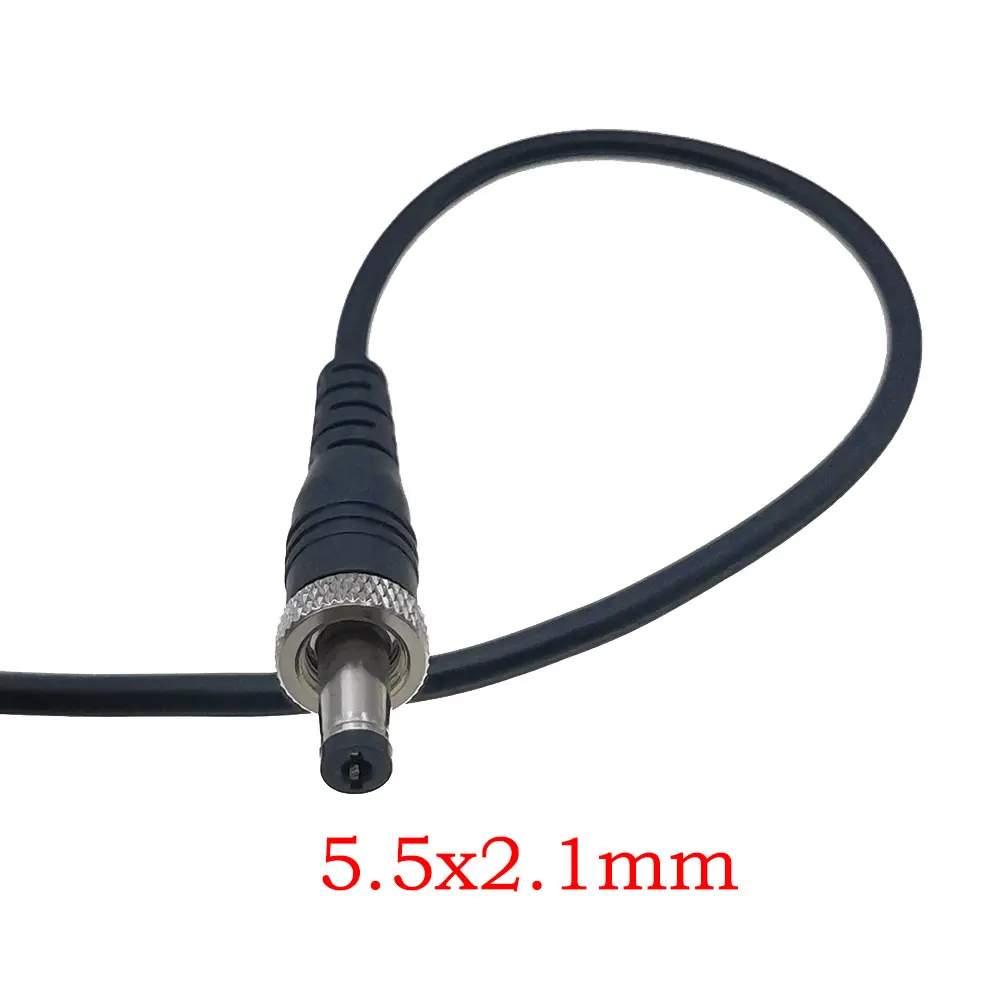 1 Pcs Lockable 5.5 x 2.5mm 5.5 x 2.1mm DC Male Power Plug with Screw Nut Locking Connector DC Power extension cord 25cm