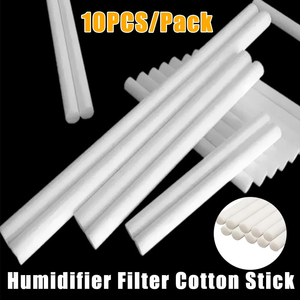 10PCS/Set Humidifier Filter Cotton Swab Core for Air Purify Humidifier Aroma Diffuser Replacement Cotton Filter Sponge Stick 8mm