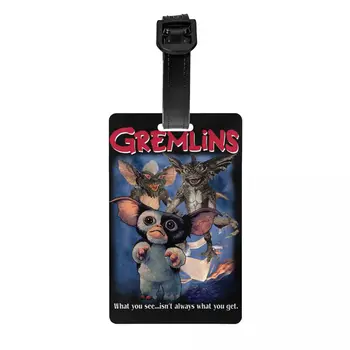 Custom Gremlinss Mogwai Luggage Tags for Suitcases Funny 80s Movie Gizmo Monster Baggage Tags Privacy Cover ID Label