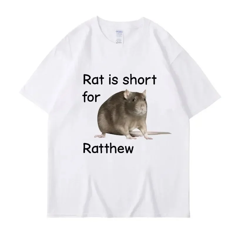 

Rat Is Short for Ratthew Meme Графическая футболка Женская забавная повседневная футболка с коротким рукавом в стиле Харадзюку с коротким рукавом Повседневная эстетичная одежда