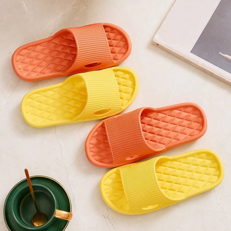 Summer Women Soft Home Slippers Couple Indoor Skid Proof Bathroom Sandals Hotel Solid Color Men Flip Flops Flat Shoes