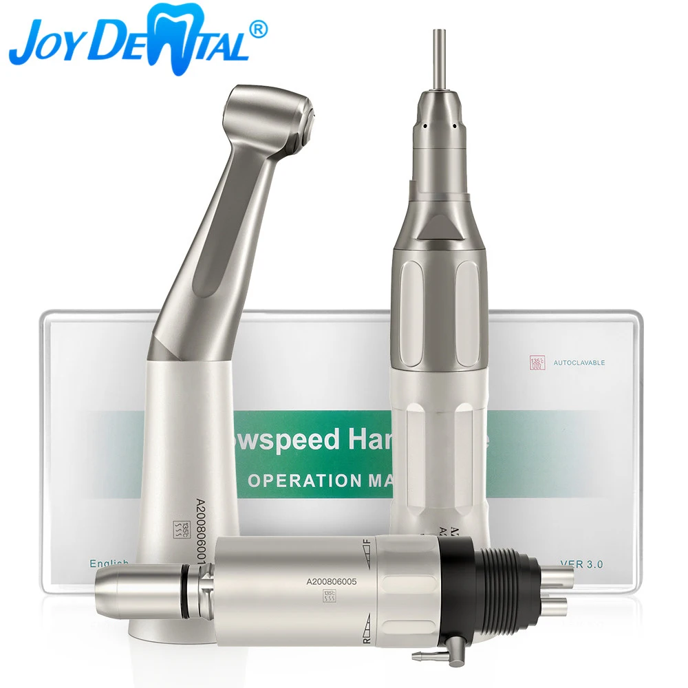 

1 Pcs Dental Low Speed Handpiece 1:1 Push Button Contra Angle Straight Nosecone for CA Burs ø2.35mm Air Motor 2 Holes 4 Holes