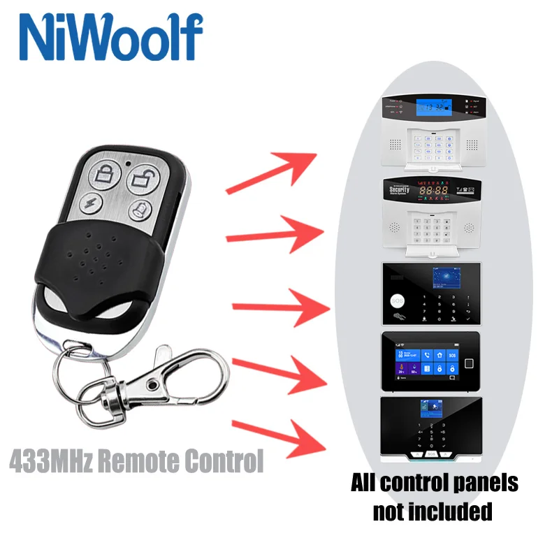 Wireless Remote Control 433MHz Arm & Disarm Button Metal Remote Controller For Our Home Security Burglar Alarm System