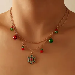 Christmas Style Snowflake Necklace Charming Jewelry Collarbone Accessories For Shopping
