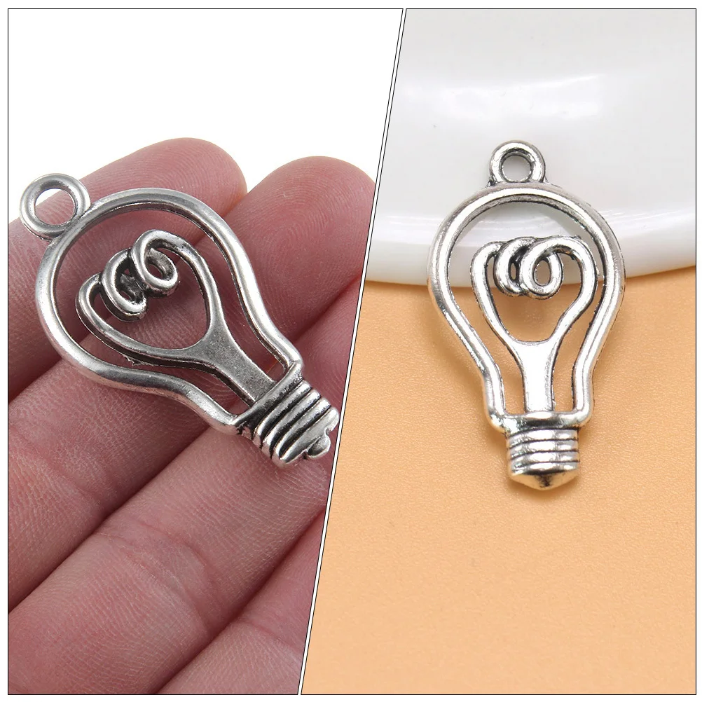 

100Pcs Lightbulb Hanging Charms Vintage Alloy Pendants for DIY Jewelry Making Necklace Bracelet Craft Accessories