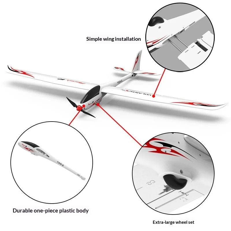 Volantex 759-2 2000mm Wingspan Glider Brushless Rc Airplane Professional Fpv Fixed Wing Drone With Flaps