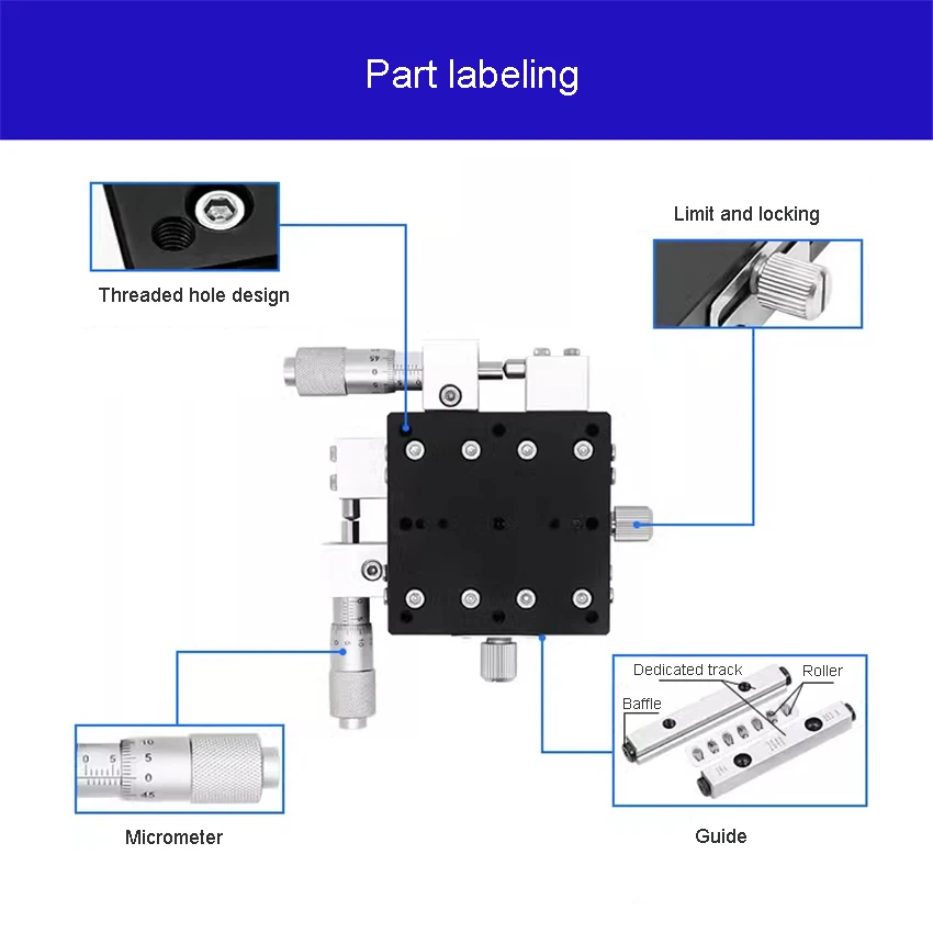 XY Axis Mobile Platform LY25/30/40/50/60/70/80/90-C/L/R Optical Alignment Precision Manual Fine Adjustment Slide Table